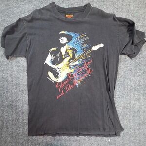 Vintage Stevie Ray Vaughan Shirt Mens Large Black Brockum 1990 Tour Graphic Tee